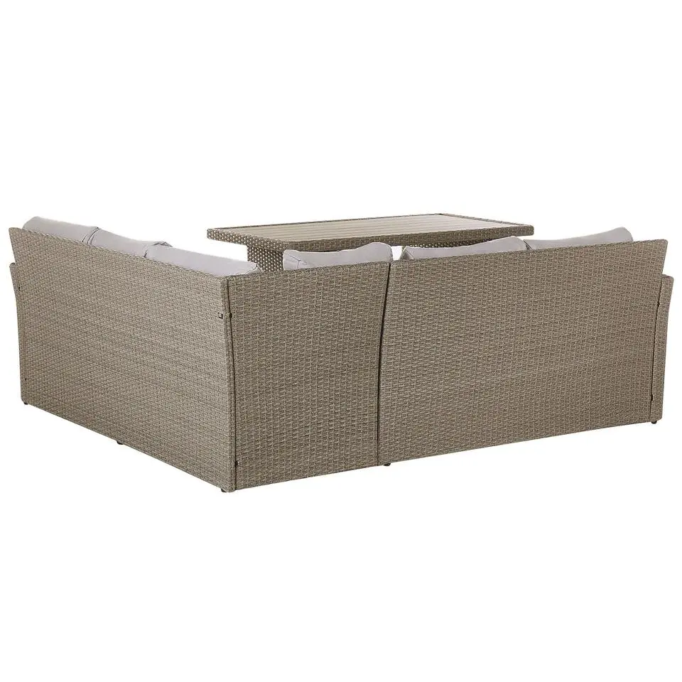 BARDI - Loungeset voor 5 - Natuurlijk - PE rotan