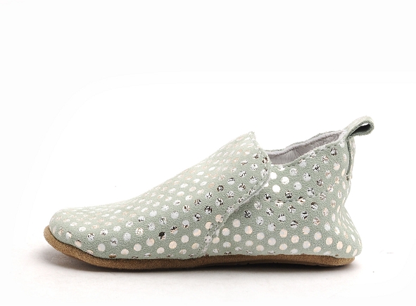 Bellamy chaussons bebe valentines tic pois vert