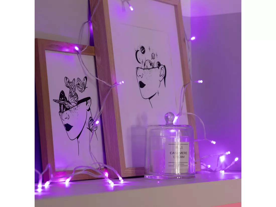 Guirlande LED Extérieure à Piles 5m Rose