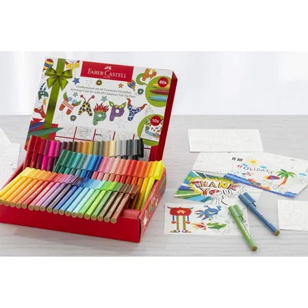Faber-Castell Grußkartenset Connector +60 Connector Filzstifte