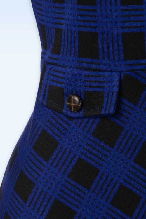Mademoiselle YéYé Pina Calling overgooierjurk in zwart en blauw