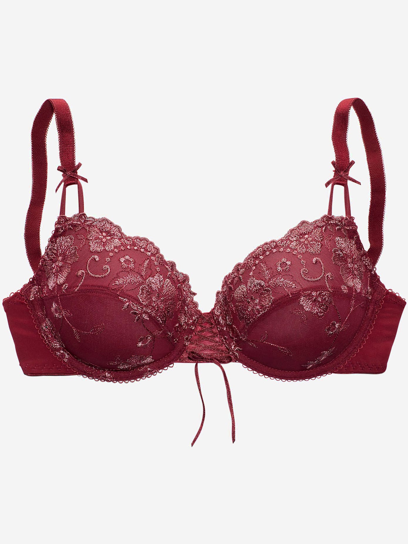 Soutien-gorge à armatures avec dentelle brodée