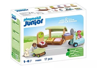 Playmobil 71691 1.2.3: Økologisk Markedsbod & Gaffeltruck Byggesett