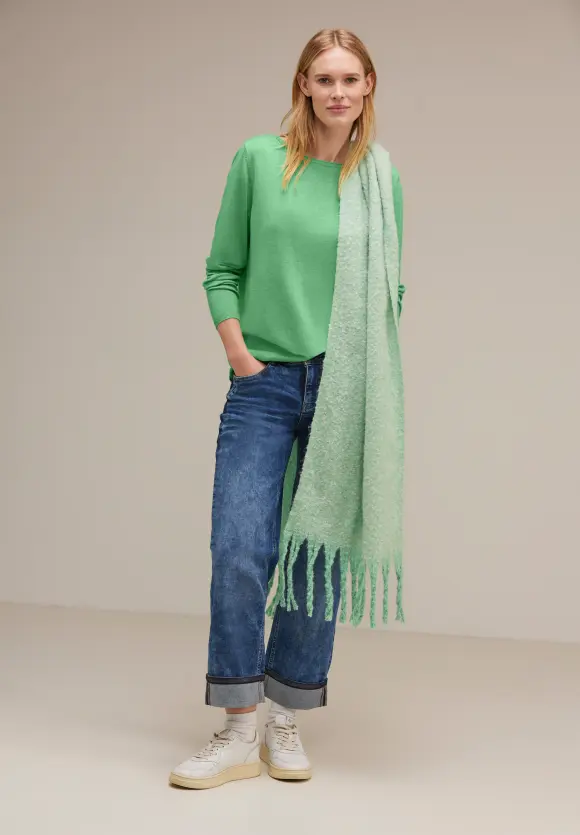 U-Boot Ausschnitt Pullover - light spring green mel.