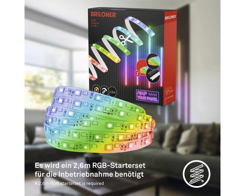 Pimp je Panel LED Strip Extension Set RGB/W 250 lm 3000 K Verstelbaar Wit 2,6 m 230V Geschikt voor Akoestische Panelen