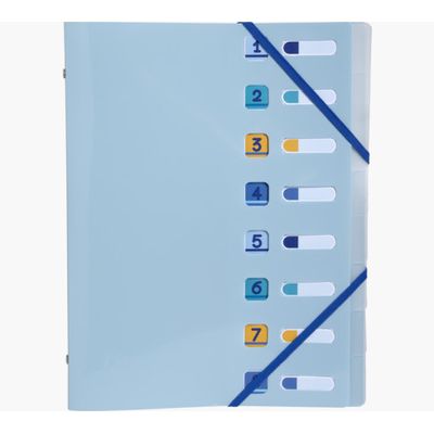 Exacompta BeeBlue - Trieur polypro recyclé 8 positions - A4 - disponible dans différentes couleurs