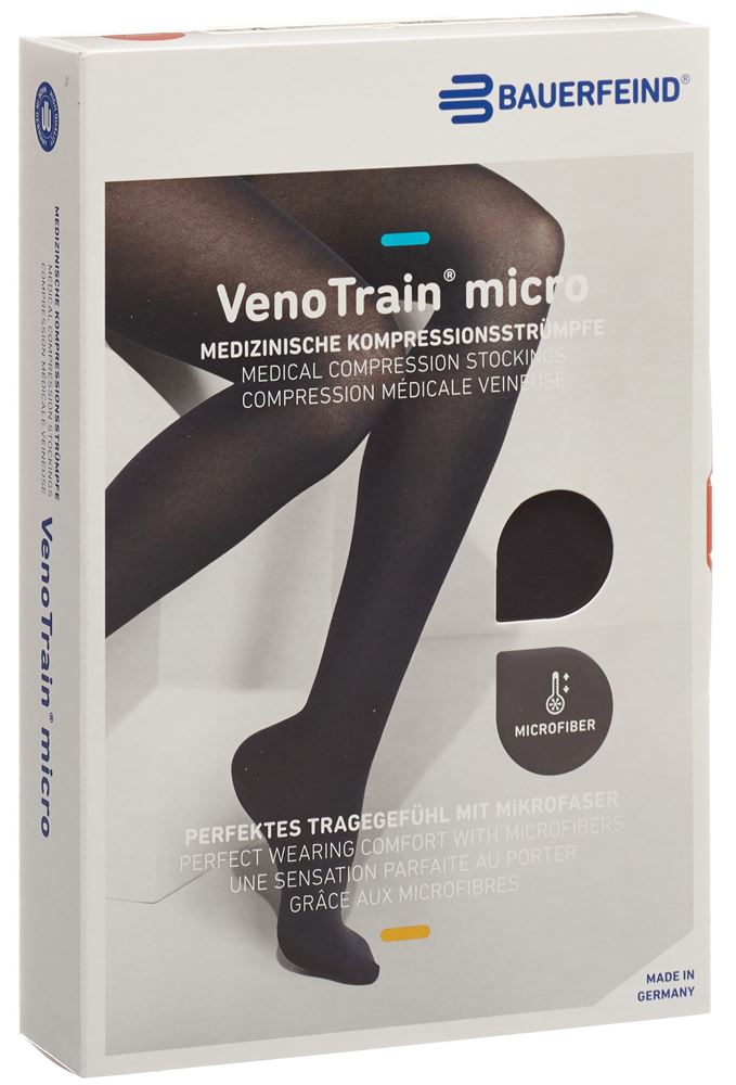 Bauerfeind VenoTrain Micro KKL2 AT<br>1 Stück, M, normal/short geschlossene Fussspitze schwarz