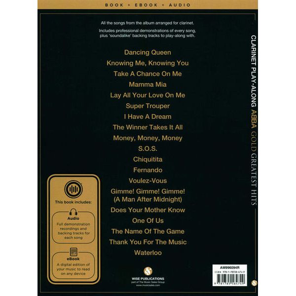 Wise Publications ABBA Gold for Clarinet