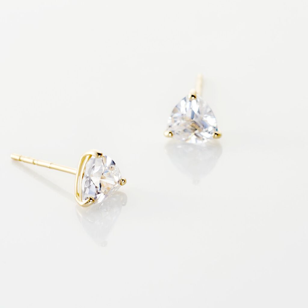 Boucles D'oreilles Puces Poinsettia Or Jaune Oxyde