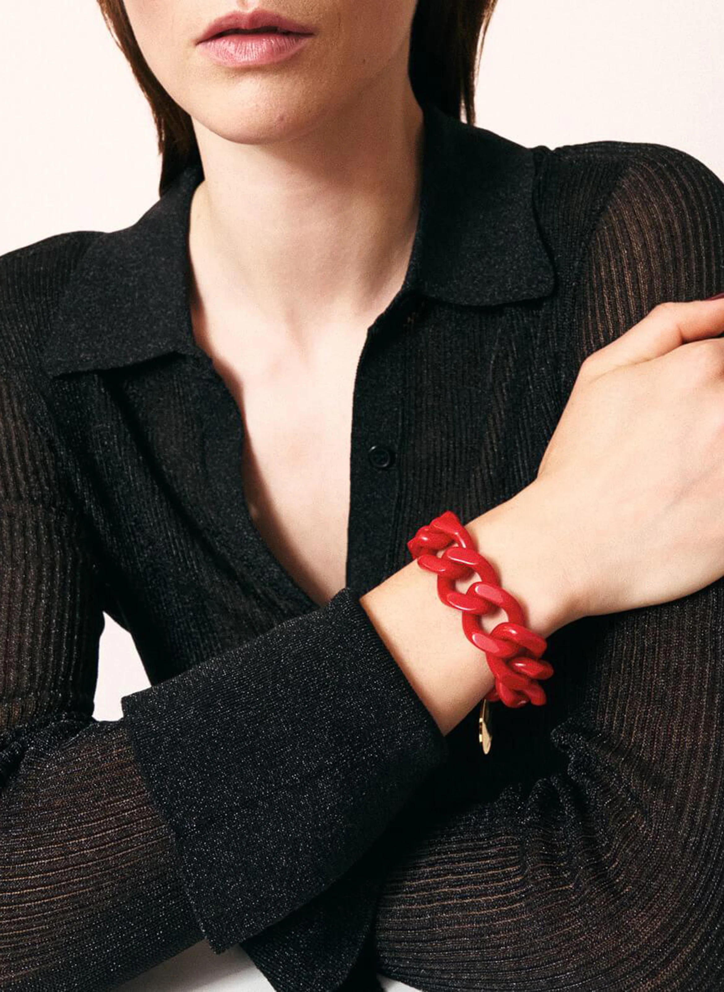 Bracelet à maillons plats | Rouge