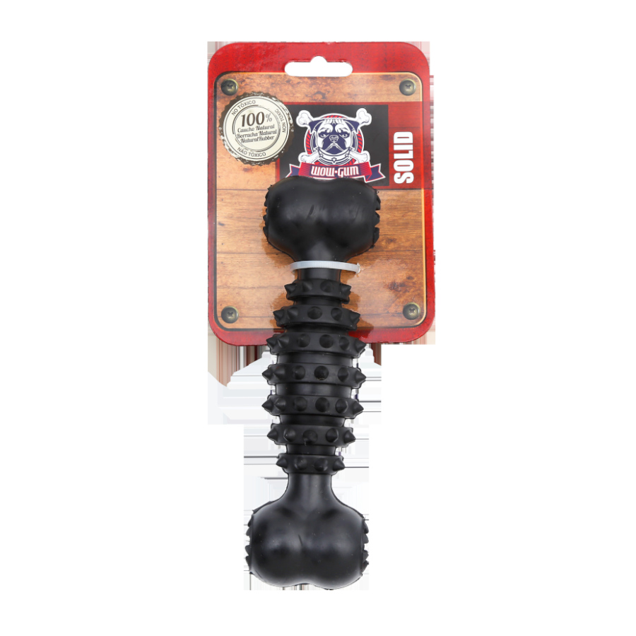 Brinquedo para cães Wow Gum em formato de osso de borracha preta