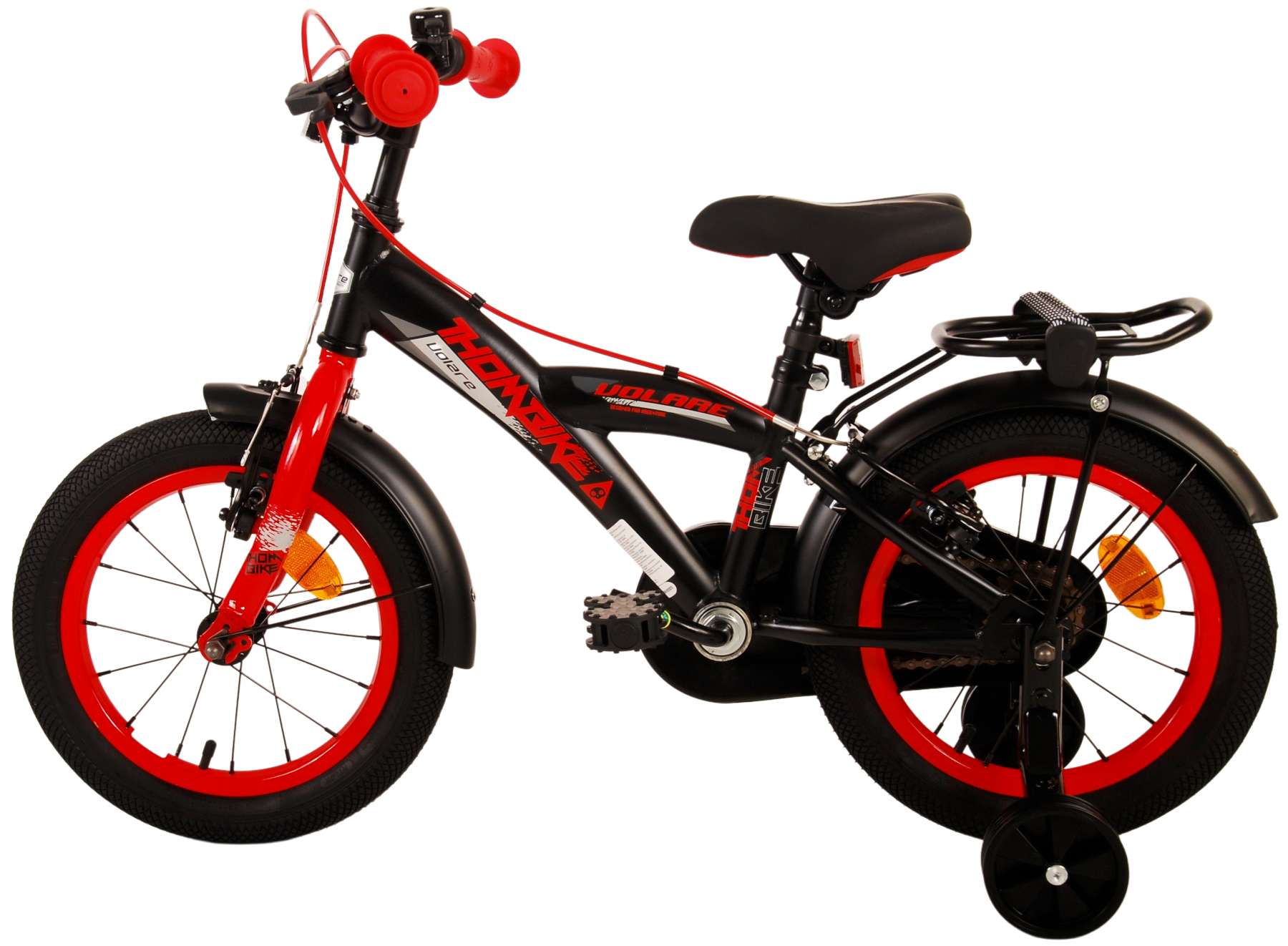TPFSports Thombike Kinderfahrrad - Jungen - 14 Zoll - Rücktritt + Handbremse - Schwarz/Blau