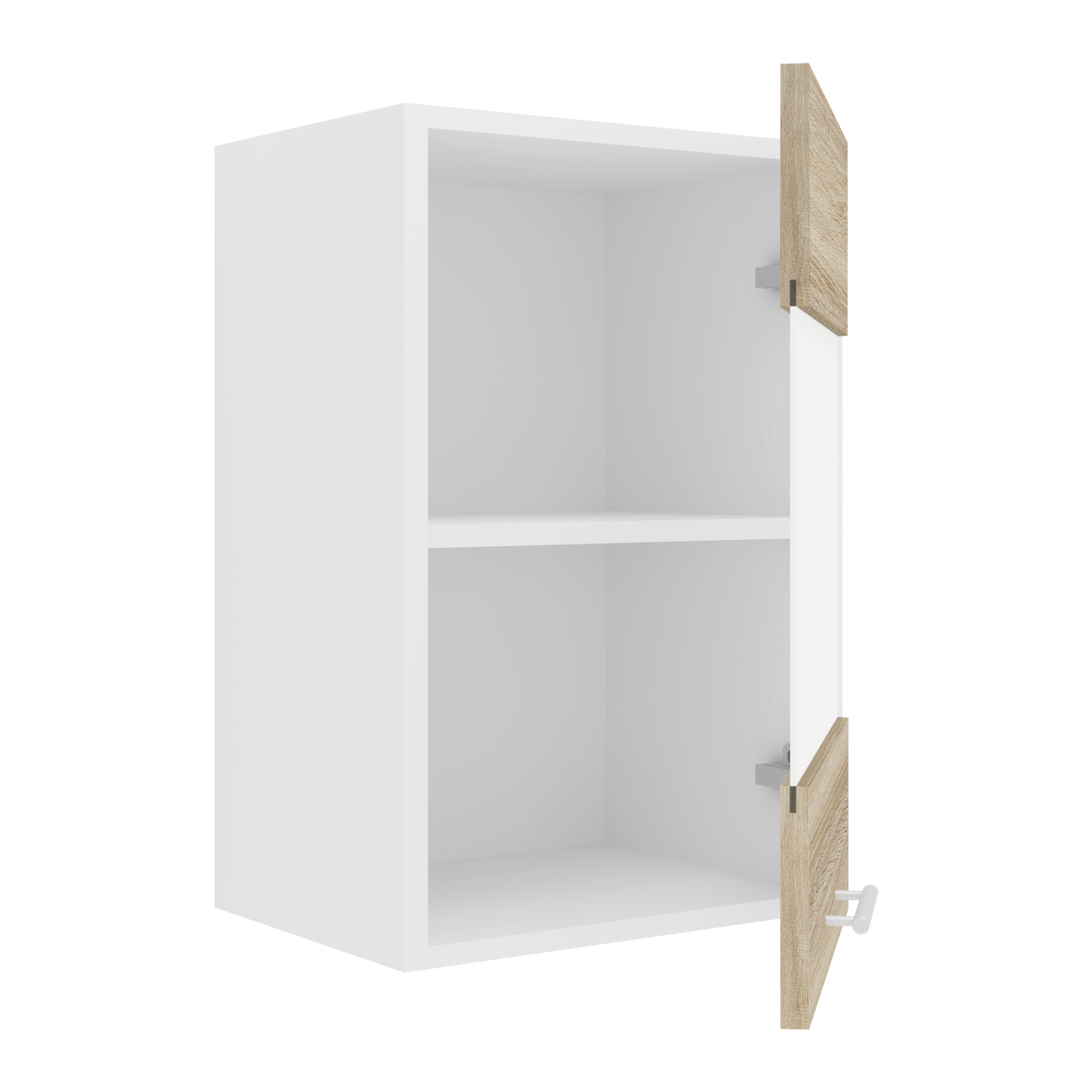Glas-Hängeschrank ESILO - weiß - Sonoma Eiche - 40 cm
