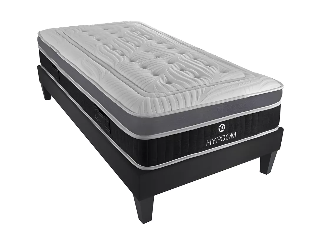 HYPSOM | Ensemble ELEGANCE 90x200 cm | Matelas Mémoire de forme + Sommier Bois