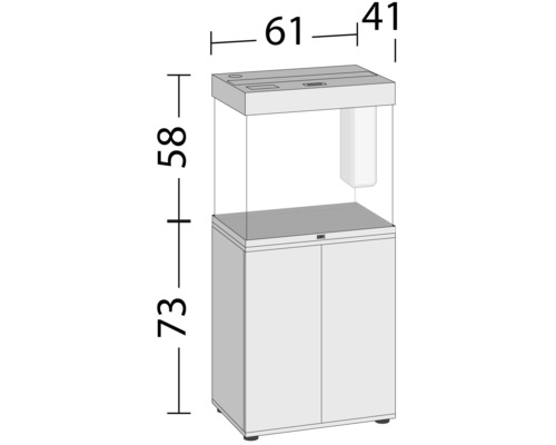 Juwel Lido 120 LED SBX aquariumcombinatie met LED-verlichting, verwarming, filter en grijze kast