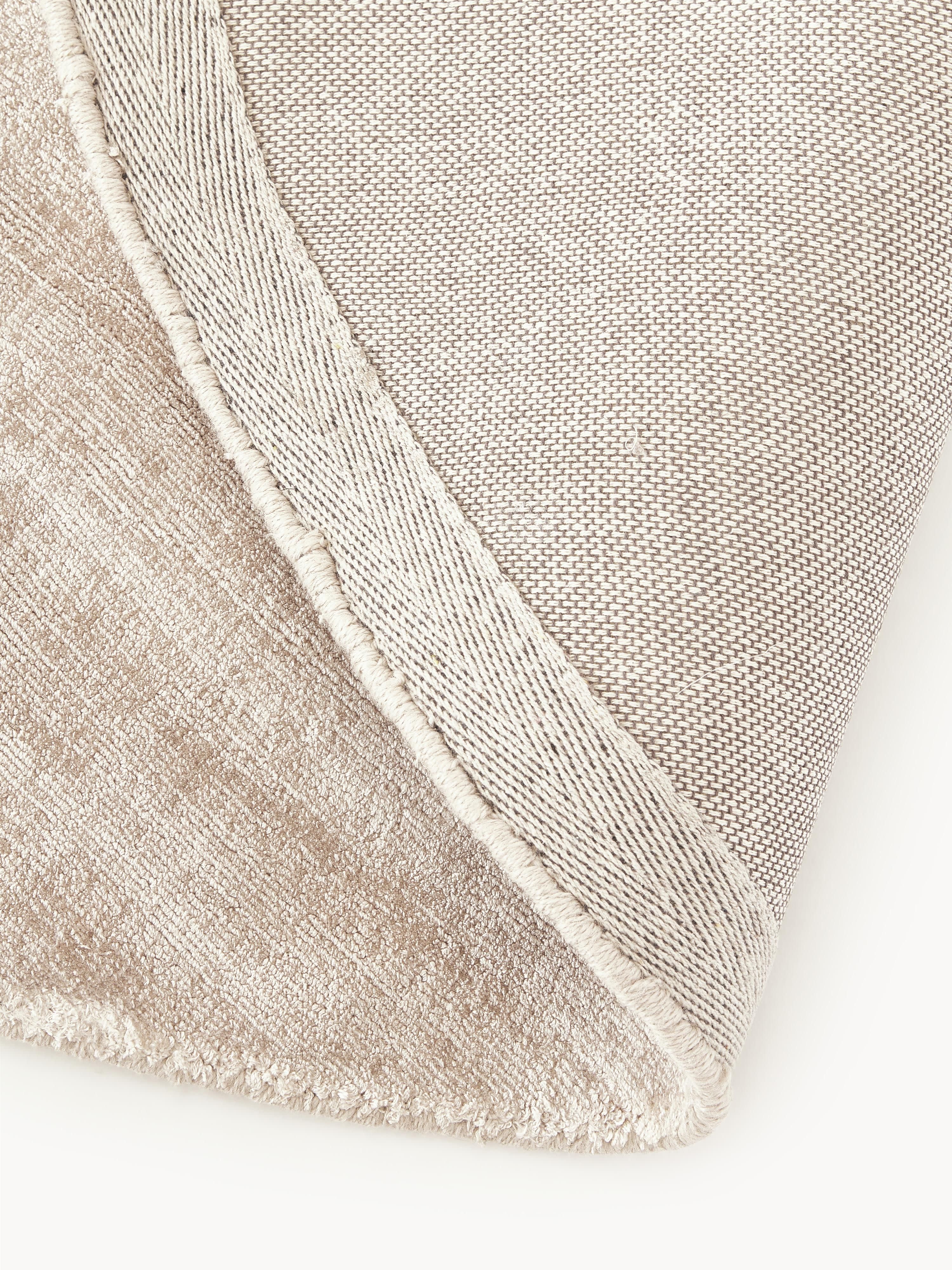 Rond handgeweven viscose vloerkleed Jane