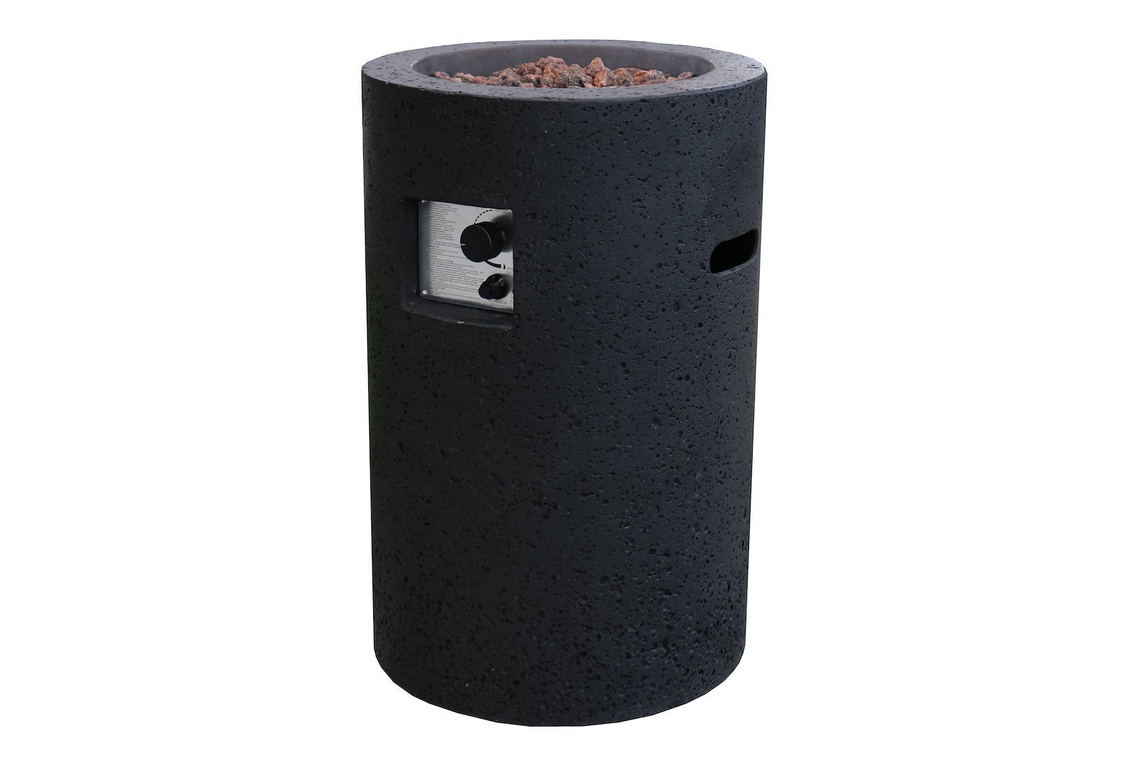 Lava Tube peiskrukke Sort med regulator. 45x45