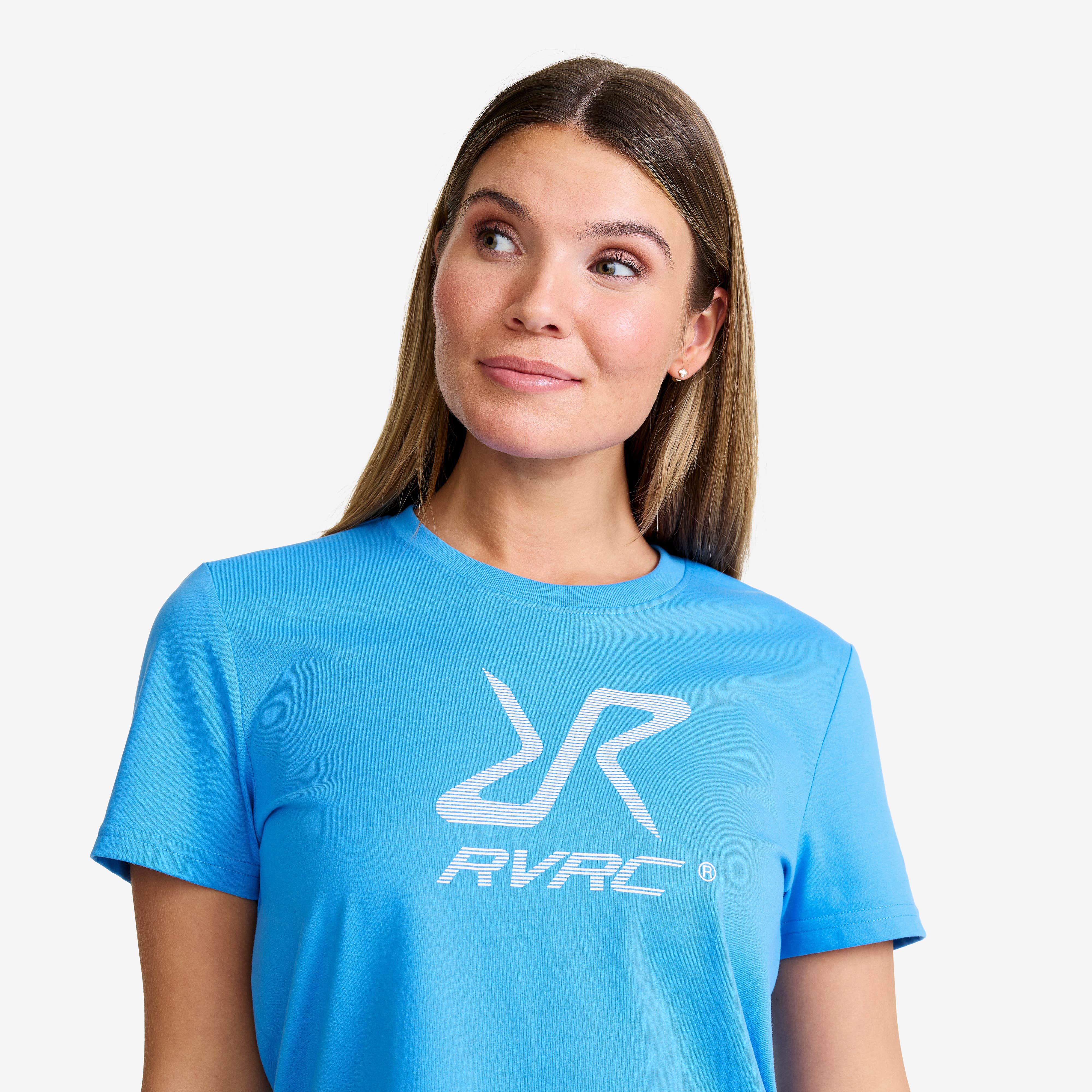 Easy Graphic Logo T-shirt Dame Azure Blue
