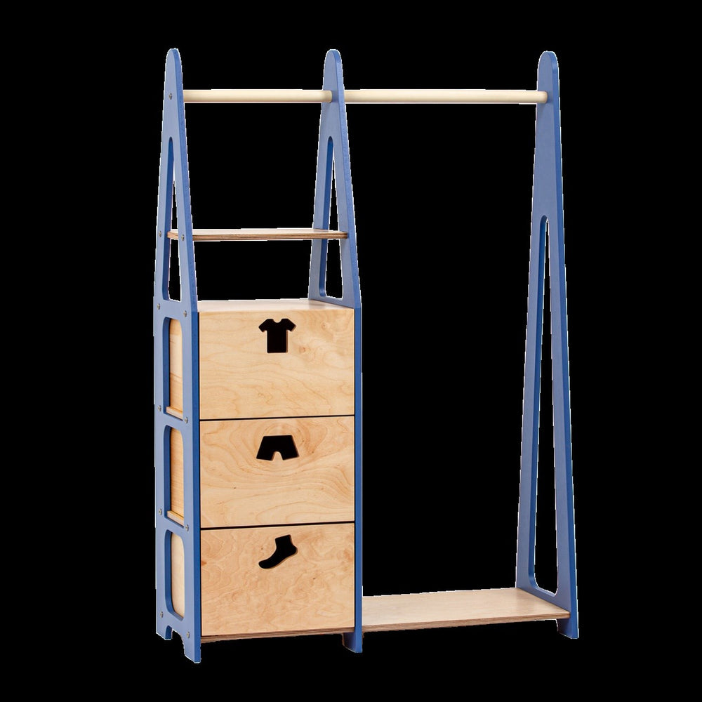 Køb Duck Woodworks Børnegarderobe m. Skuffer Blue