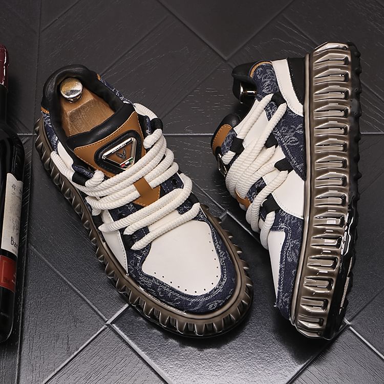 Mr Ozera - Bedrukte platform sneakers
