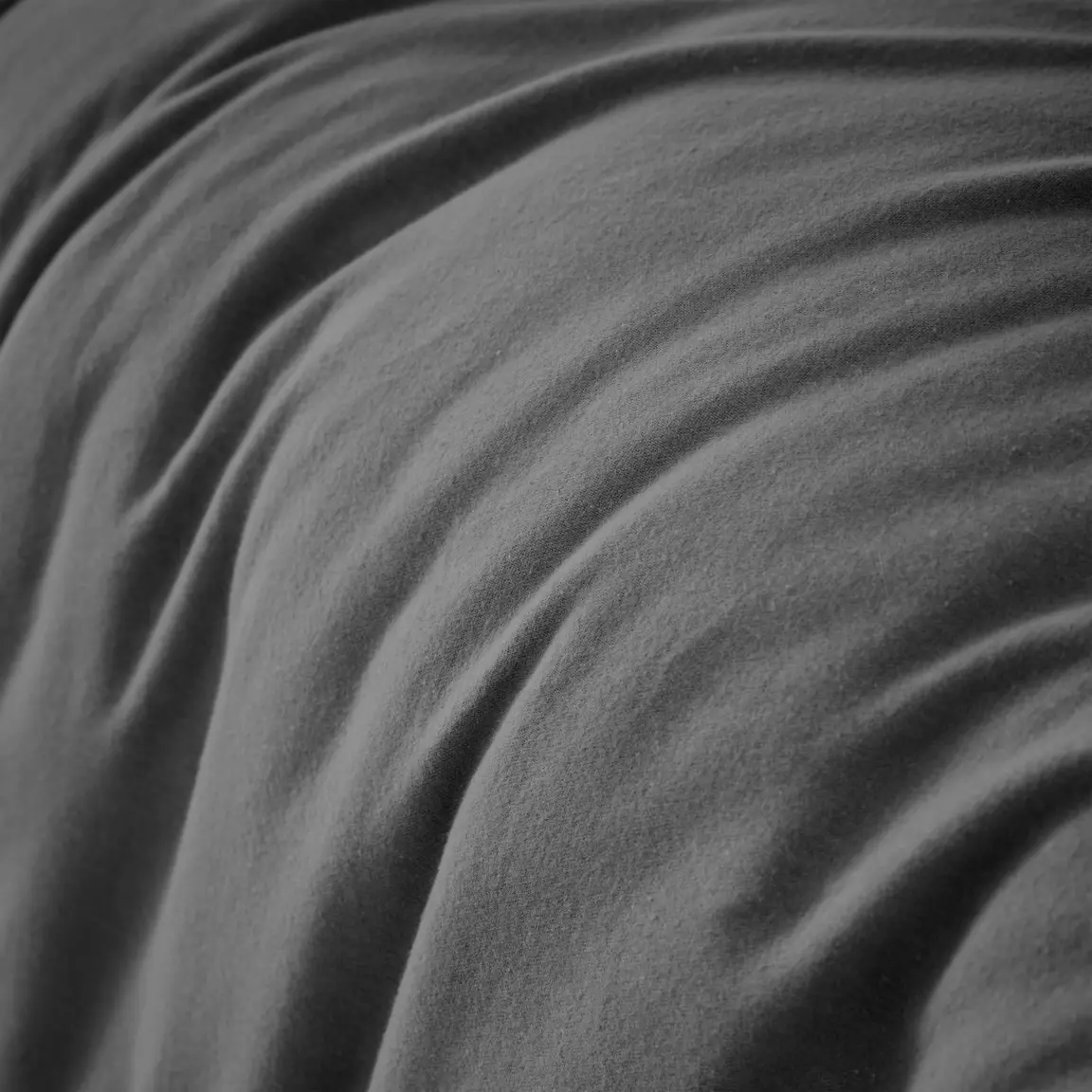 Housse de couette flanelle de coton (200 x 200 cm) Théa Gris anthracite