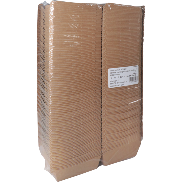 Bak, Karton, hamburgerbox, 90x90x70mm, bruin
