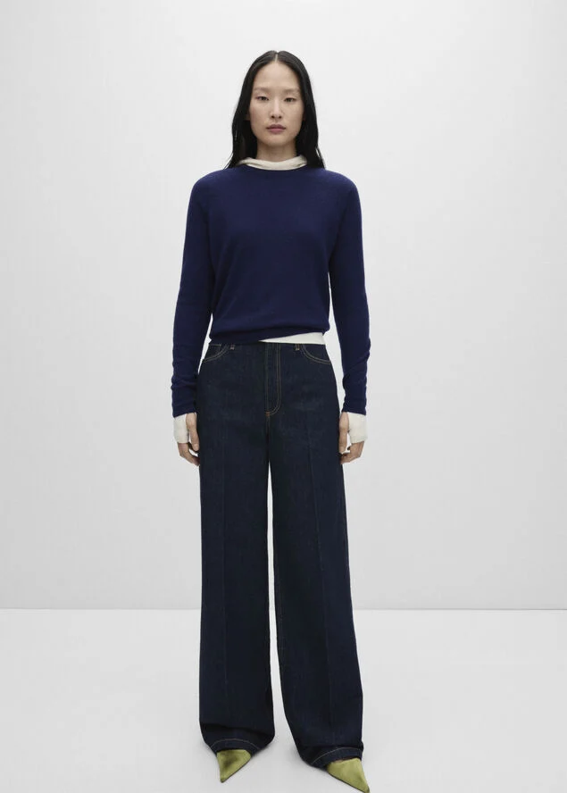 MANGO 100% wool sweater Navy