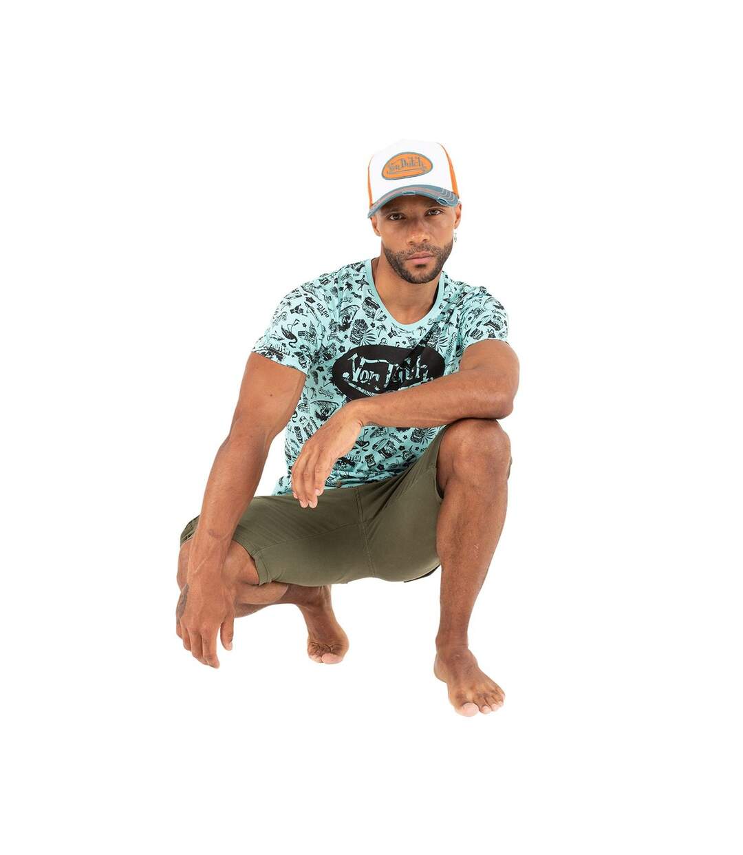 T-shirt col rond homme en coton Front