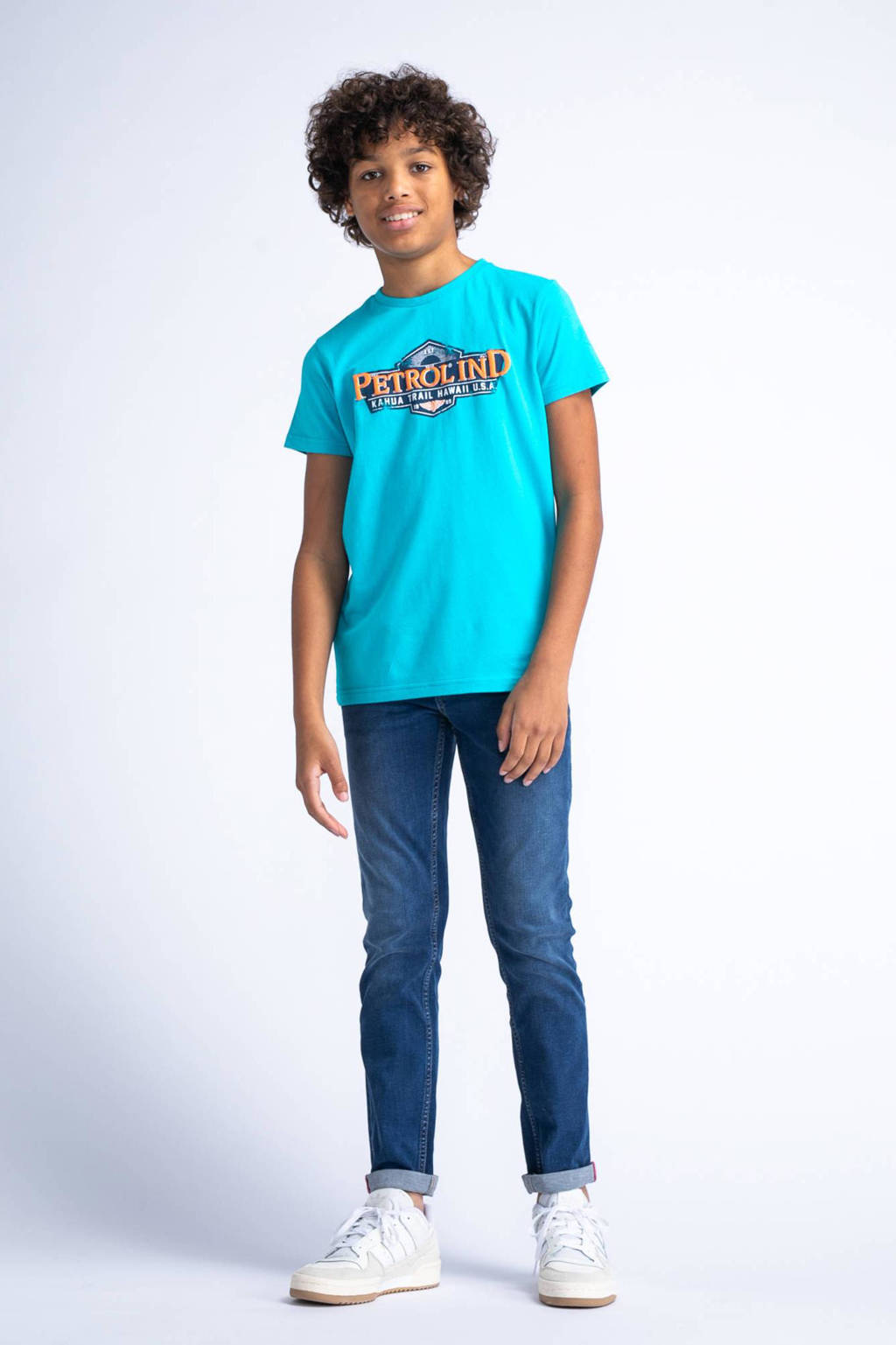 Petrol Industries T-shirt met logo fel blauw