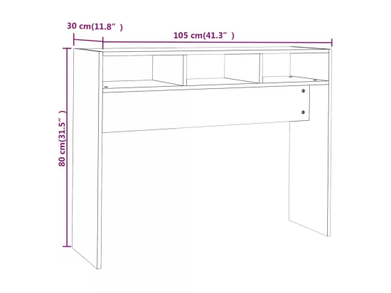 Table console Noir 105x30x80 cm Aggloméré
