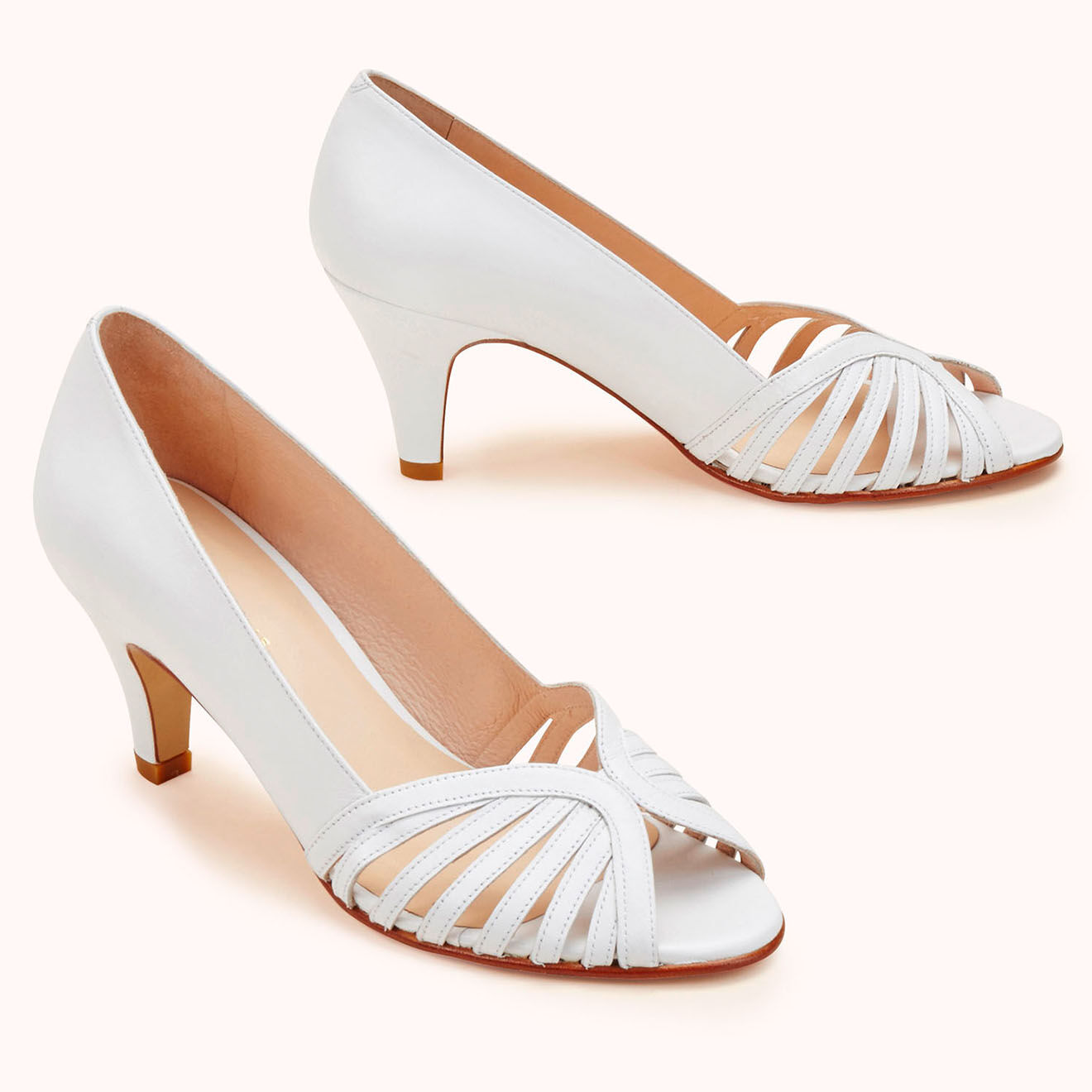 Cosmoparis Escarpins en Cuir Lorie blancs - Talon 7 cm