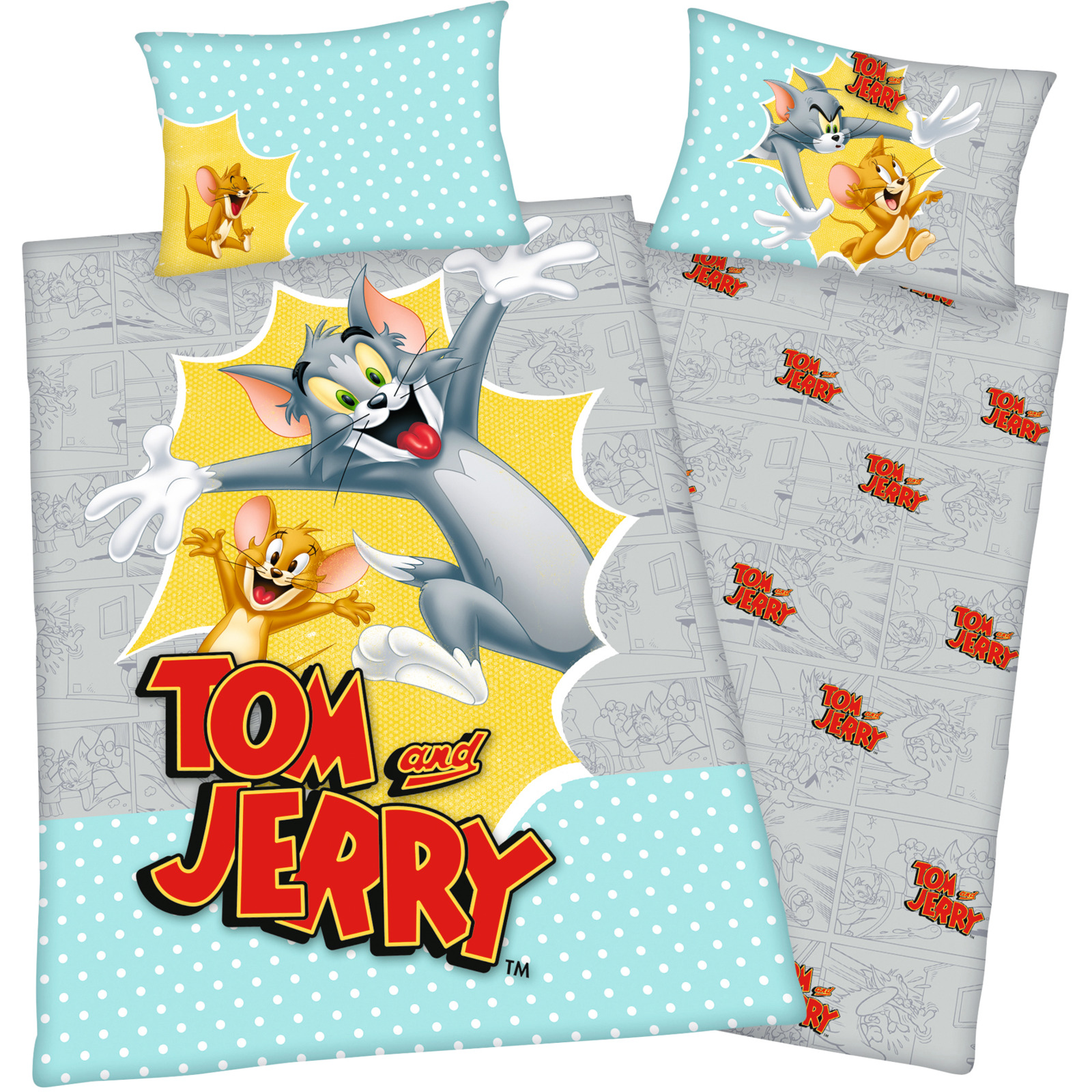 Bettwäsche Renforce Tom & Jerry grau
