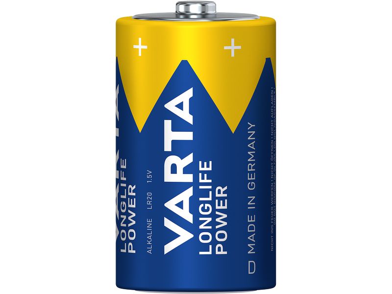 Varta Batterie Longlife Power D , 2 Stück Alkaline Batterie, 1.5 Volt