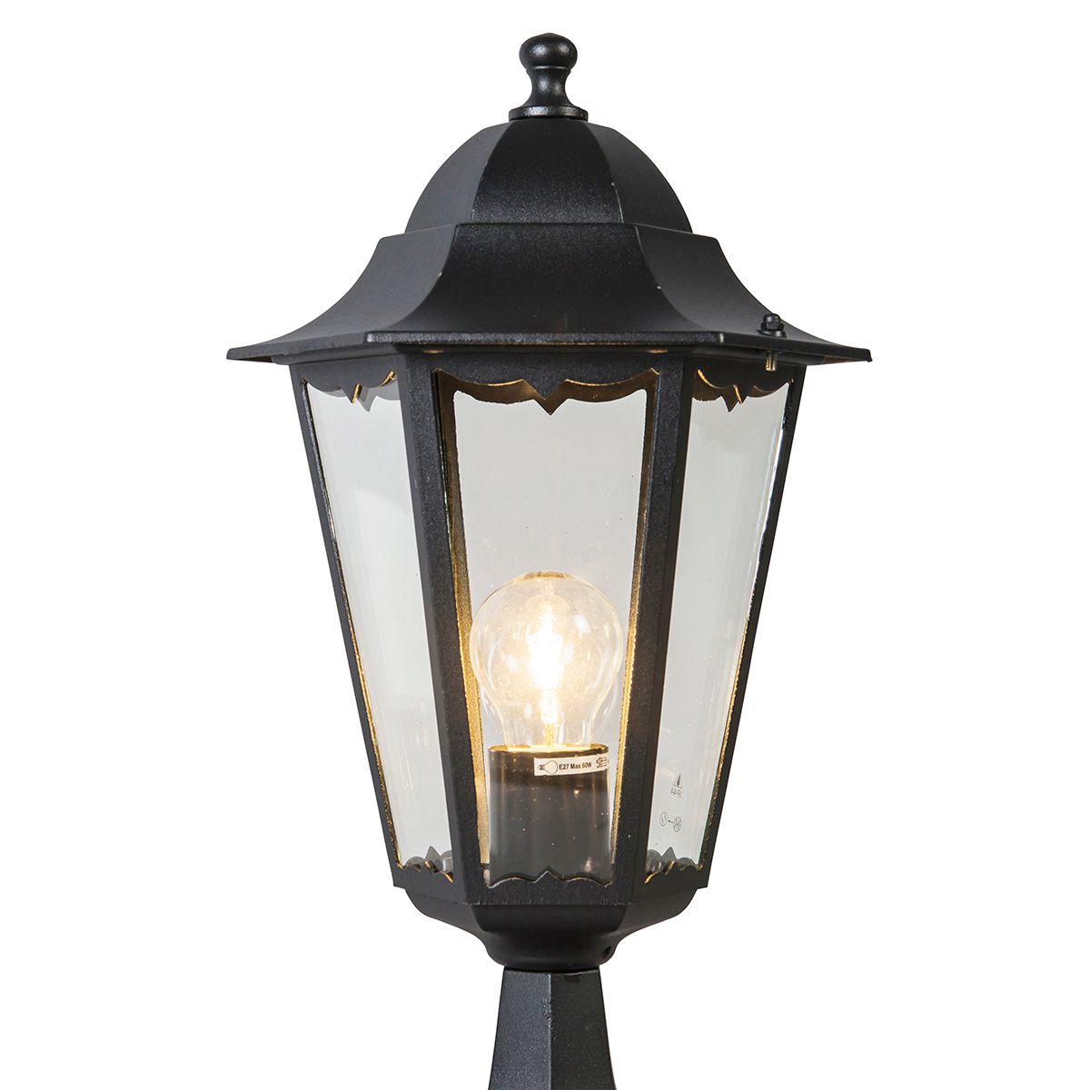 Klassieke buitenlantaarn sokkel zwart 48 cm IP44 - New Orleans