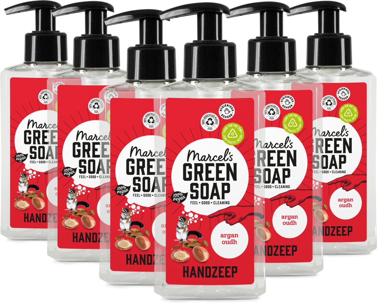 6x Marcel’s Green Soap Handzeep Argan & Oudh (250 ml)