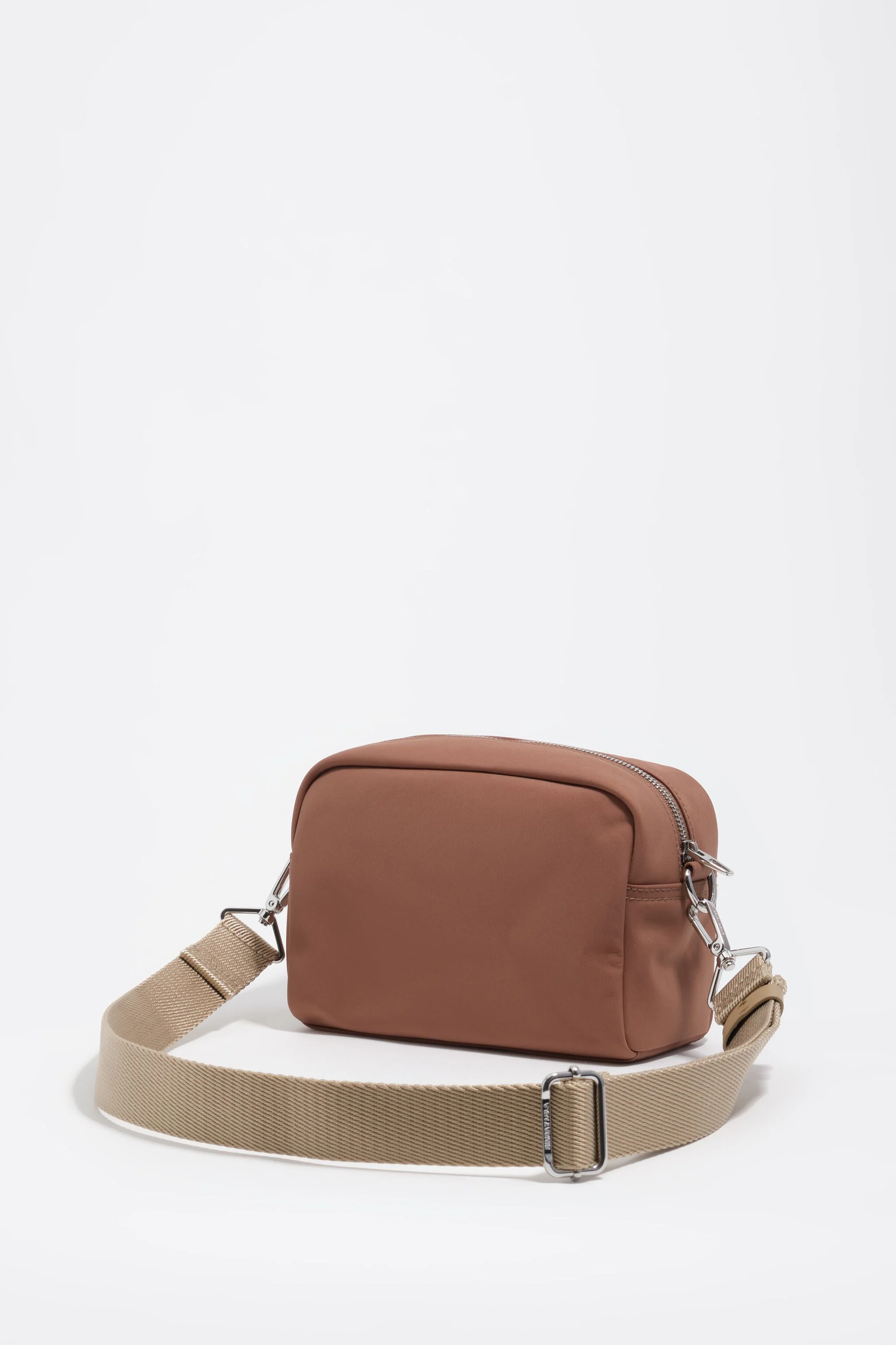 Bolsa transversal de náilon bege