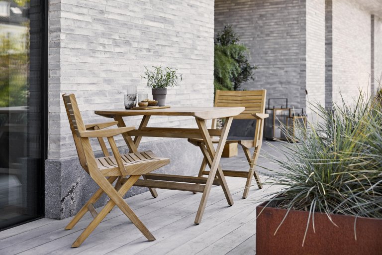Cane-Line Flip opklapbare tuintafel 80x80