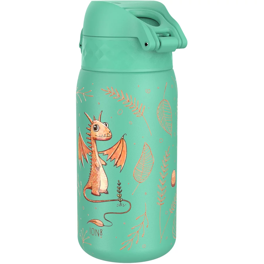 ion8 Kindertrinkflasche auslaufsicher 400 ml Drachen  türkis