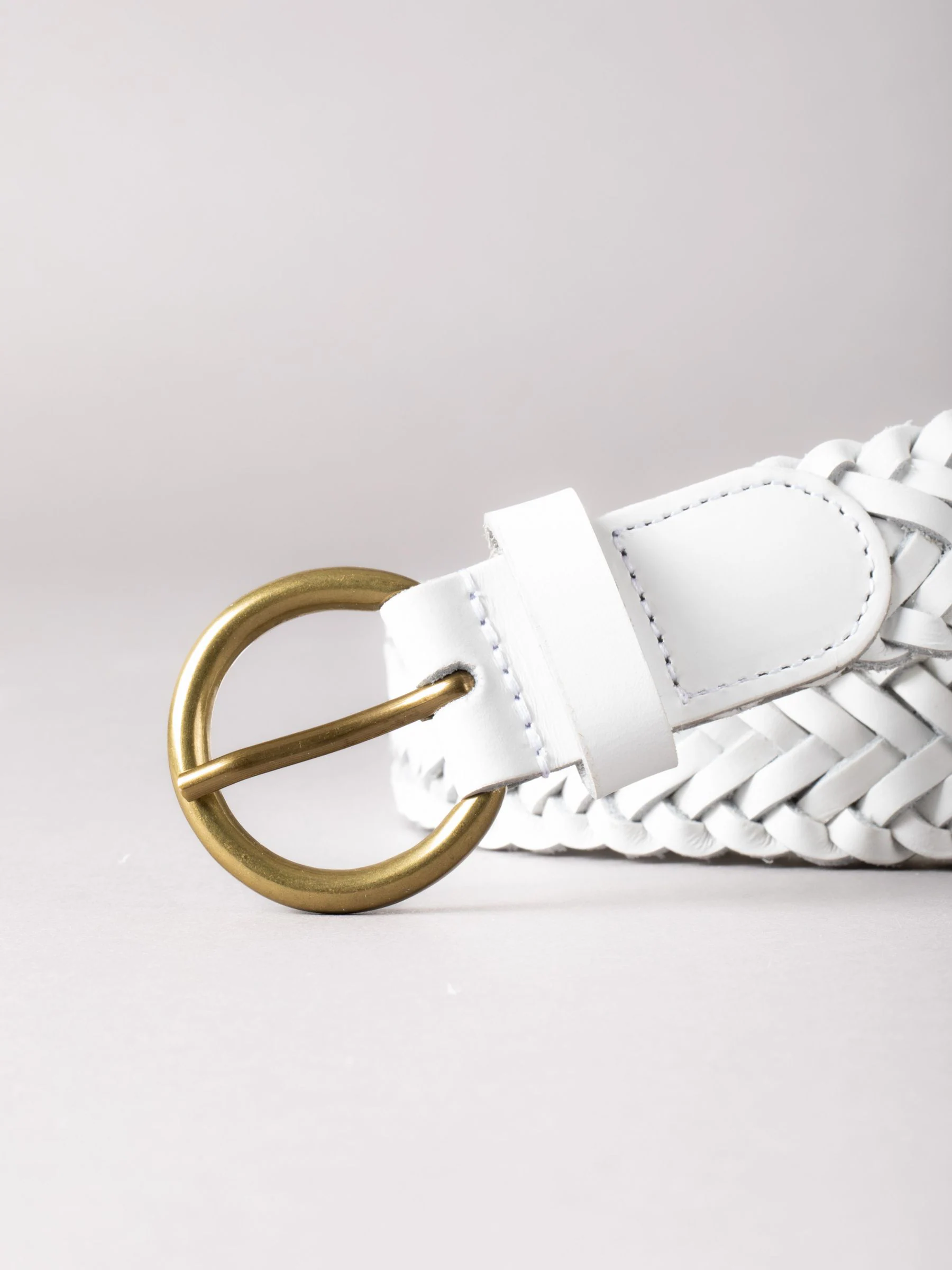 Wit - Lakeland Leather Waverton gevlochten riem