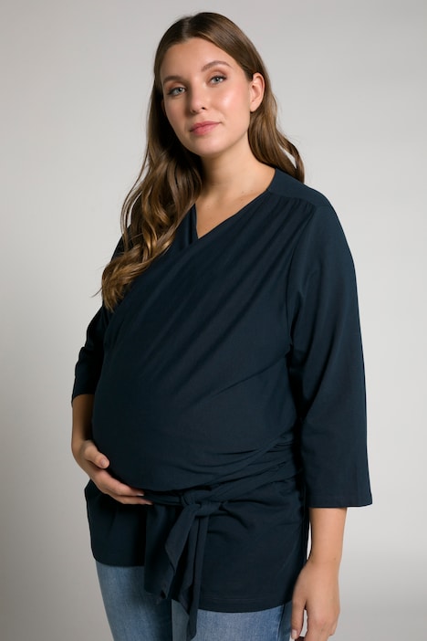 Bellieva-Wickelshirt, Skin to Skin, Rundhals, GOTS