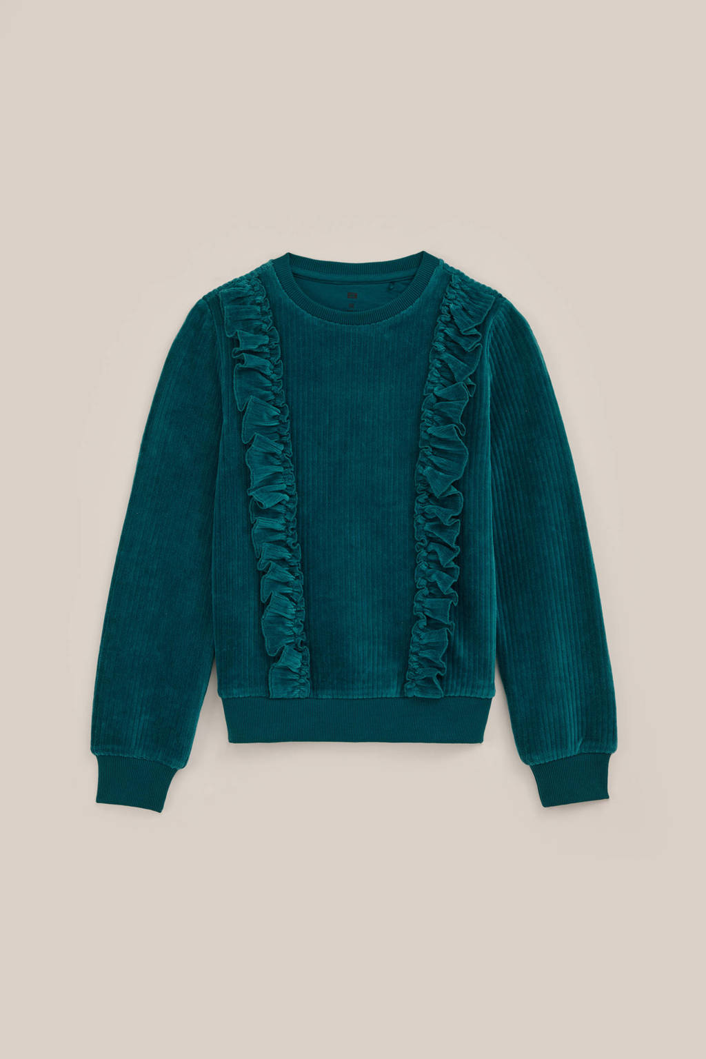 WE Fashion corduroy sweater donkergroen