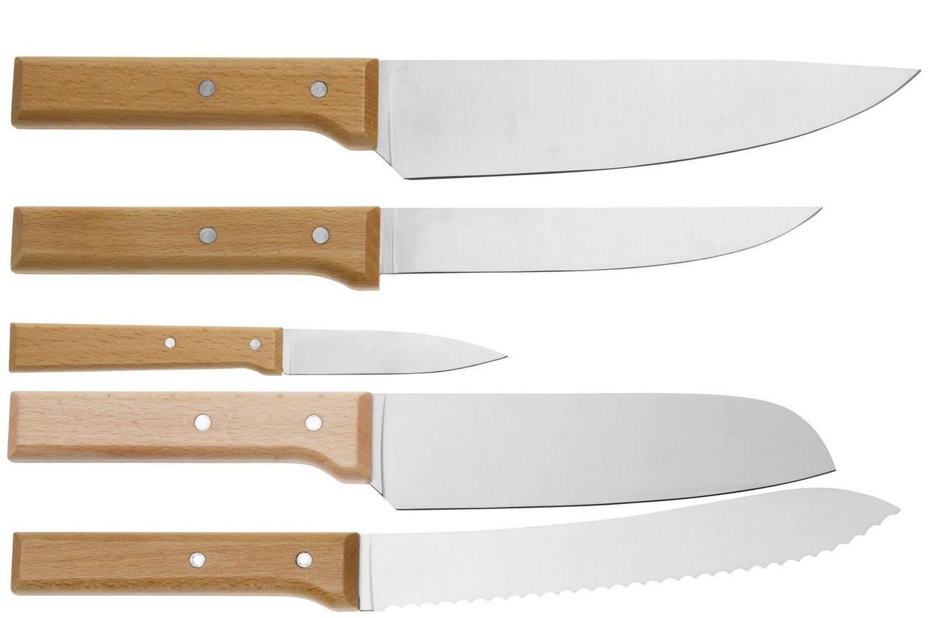 Opinel Parallèle 2402, 5-delige messenset incl. blok