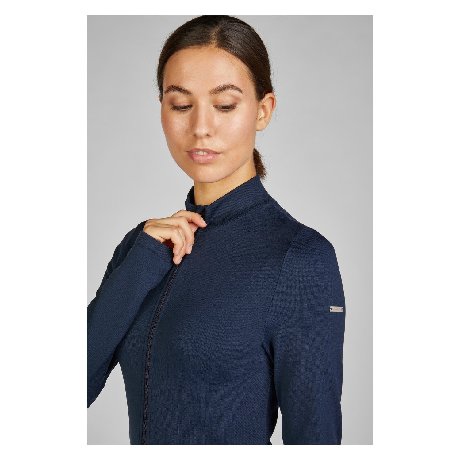 ESKADRON Classic Sports Zip-Shirt Seamless - navy