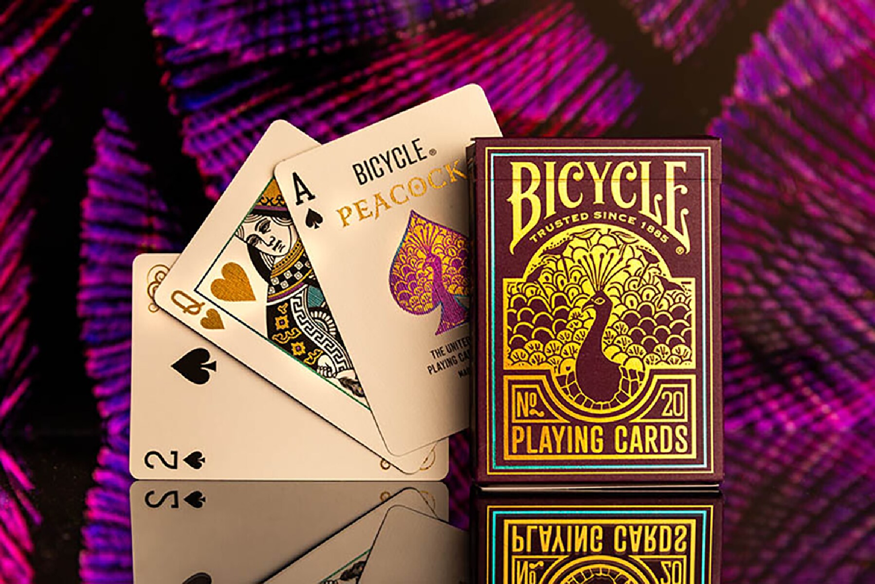 Bicycle® Kartendeck - Purple Peacock Kartenspiel Spielkarten Pokerkarten