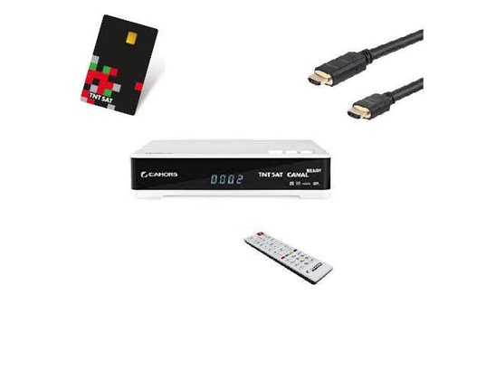 CAHORS - Décodeur TNT Récepteur satellite HD + Carte TNTSAT V6 + Câble HDMI -HD ME