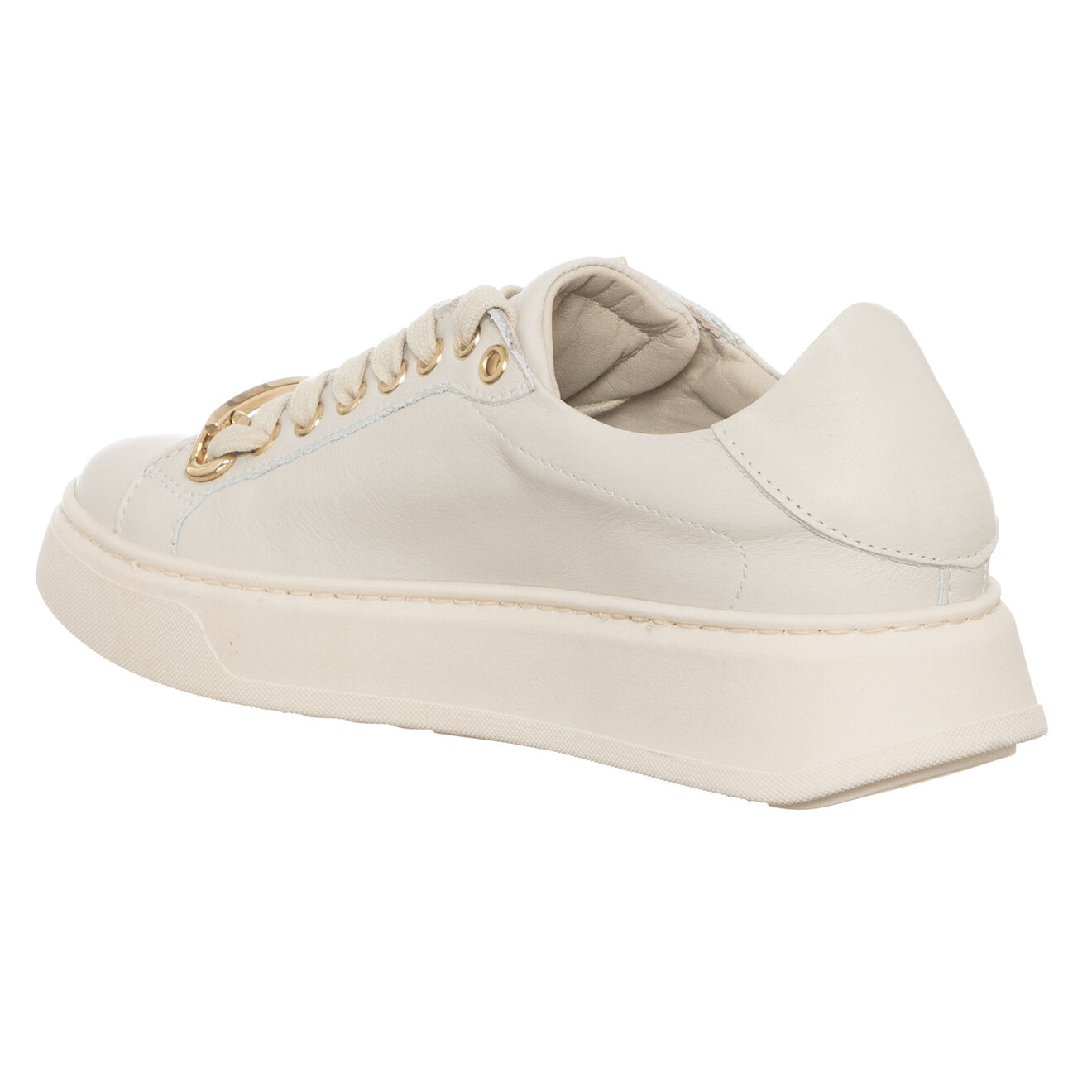 Loretta Pettinari Sneakers en Cuir Grega écrues