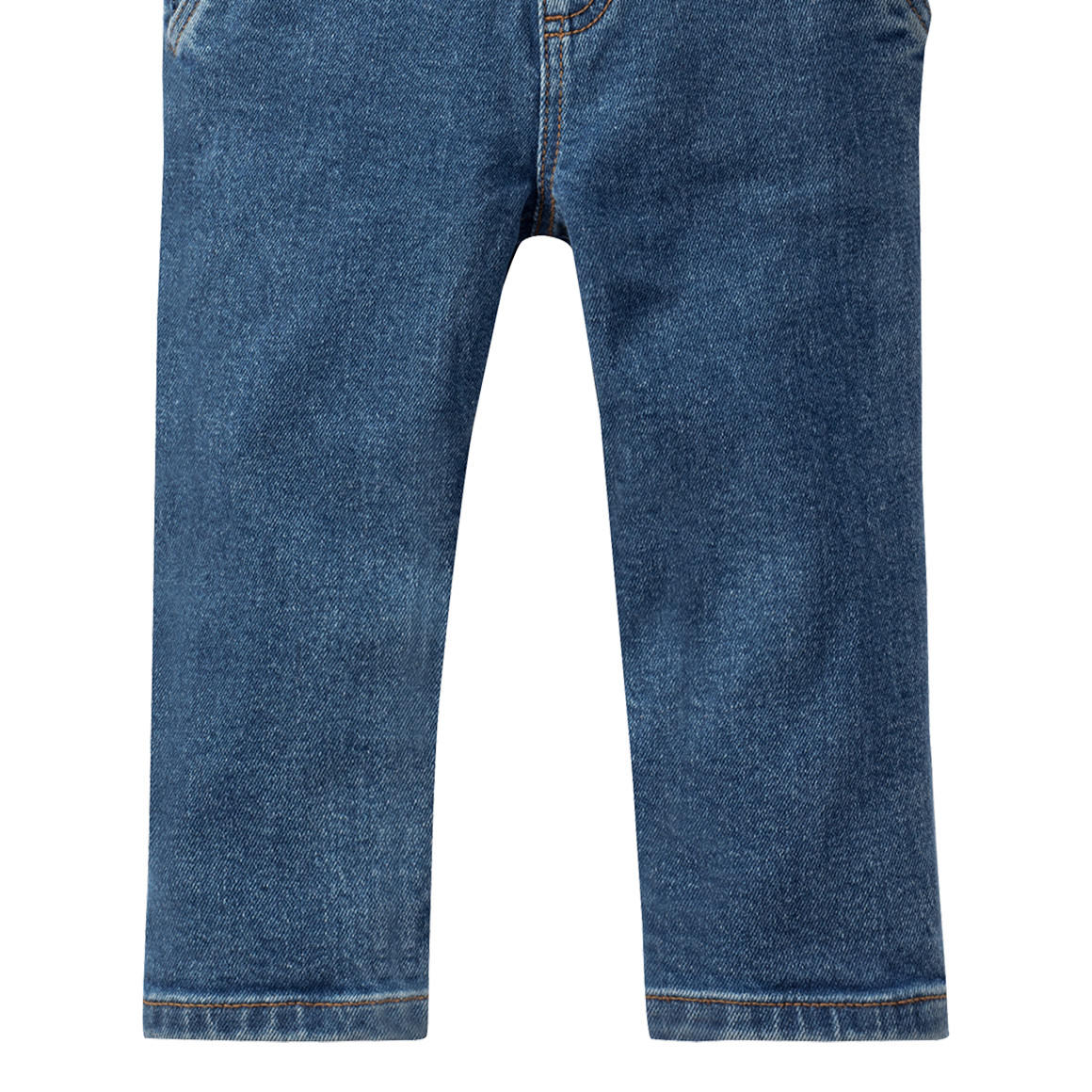 Topomini Baby Jeanslatzhose mit Dino-Stickerei dunkelblau