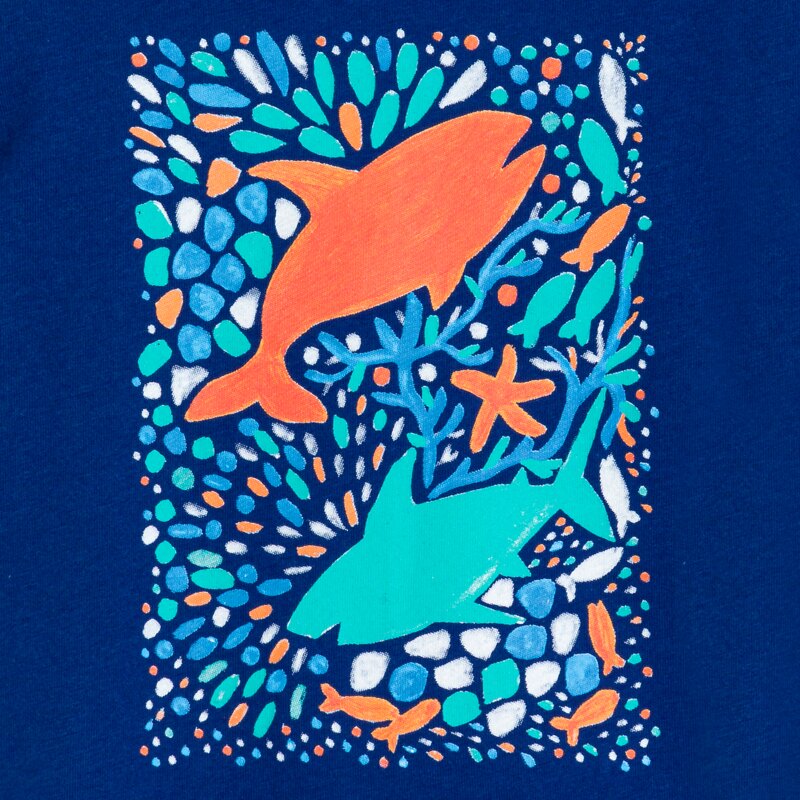 T-shirt requins Surfrider bleu bébé garçon Mauve Violet