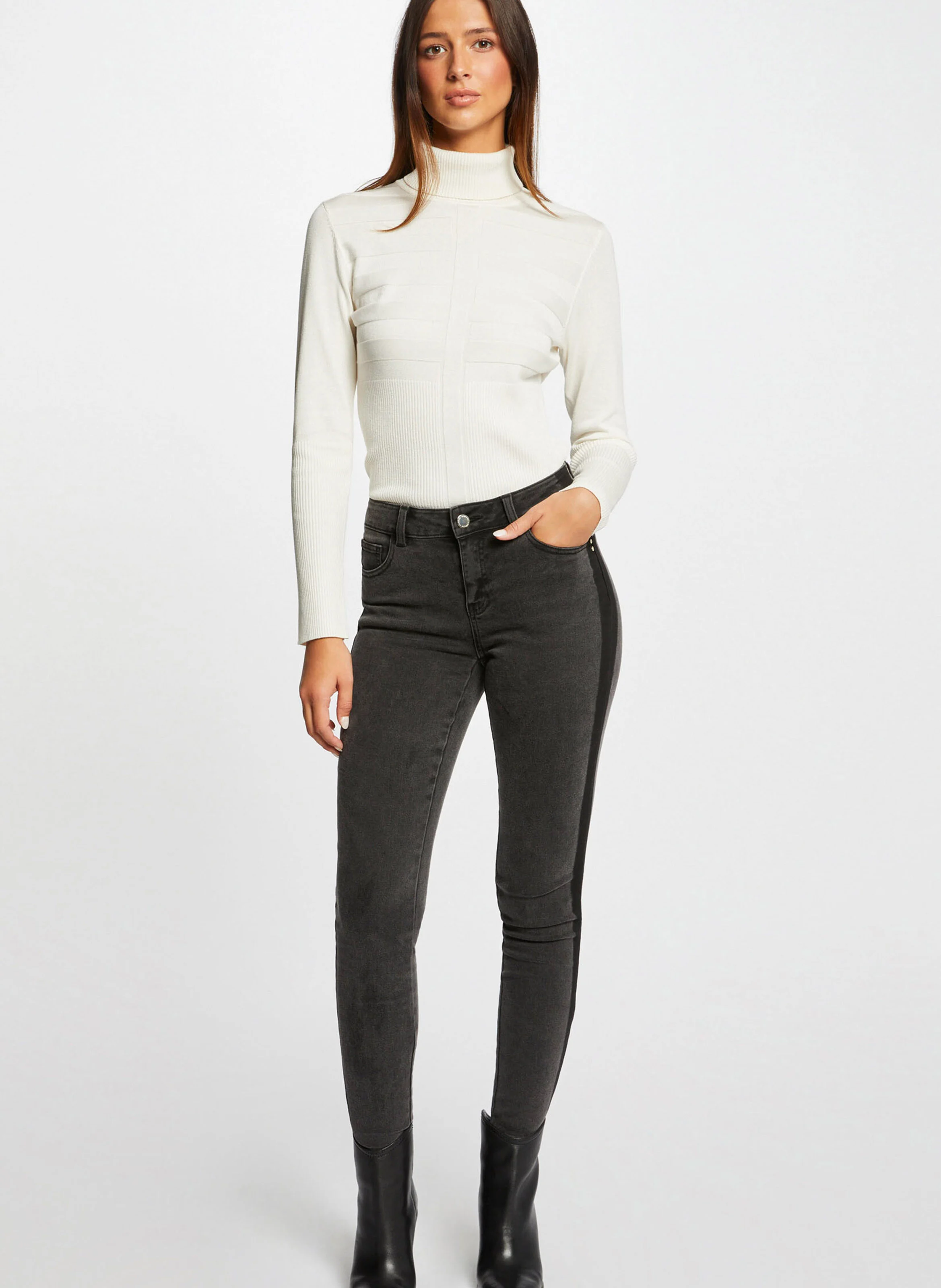 Pull col roulé | Beige