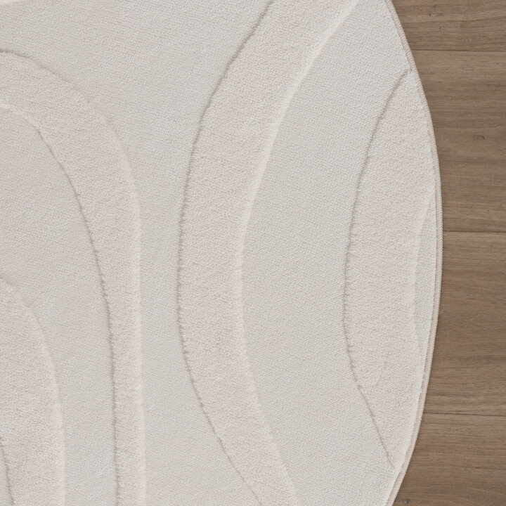 Rond Scandinavisch vloerkleed - Charm Shapes Wit
